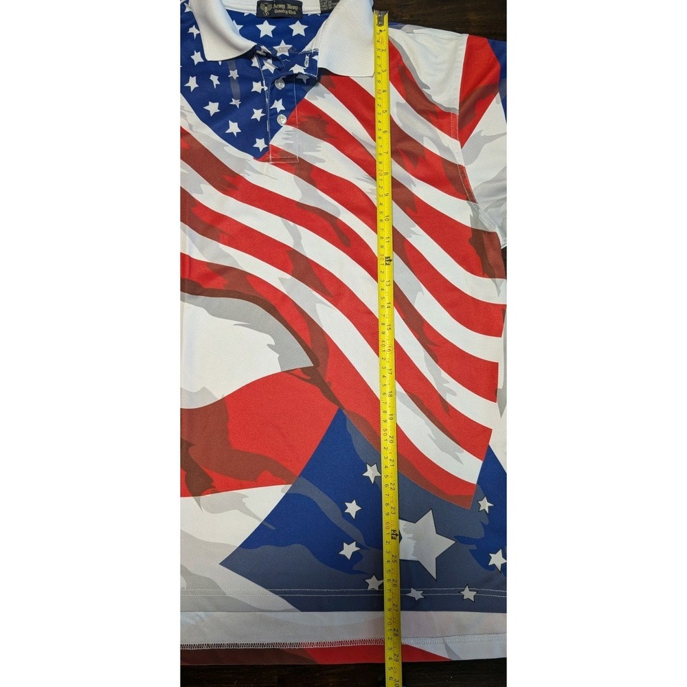🇺🇸 Army Navy Country Club Men's Golf Polo AOP Flag USA Size Medium Performance - Picture 6 of 6